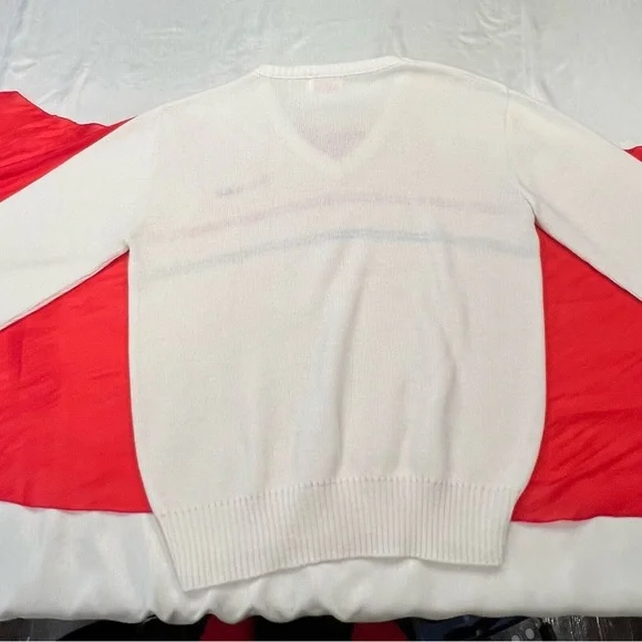 Vintage V-neck From The King Kod Brand with Red and Blue Stripes Size Medium - Picture 3 of 6